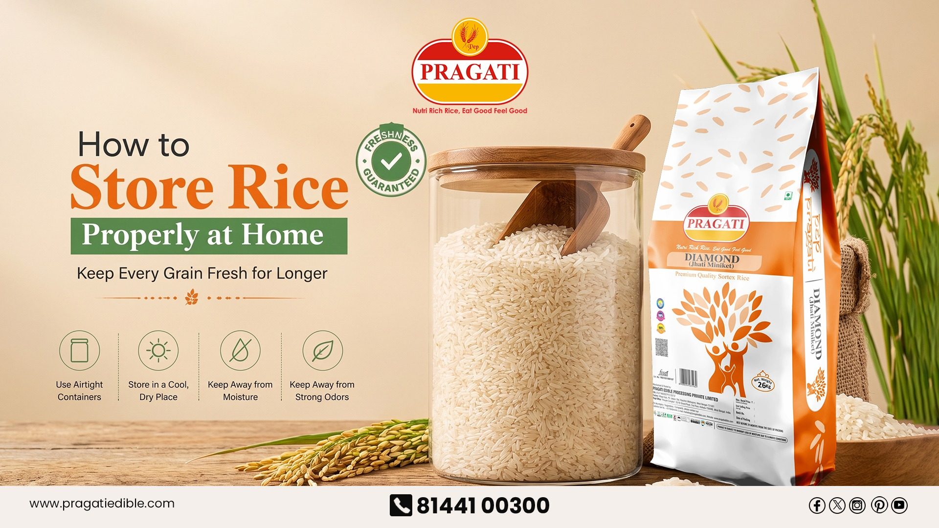 How to Store Rice Properly at Home: Simple Tips to Keep Your Rice Fresh for Longer | Pragati Rice