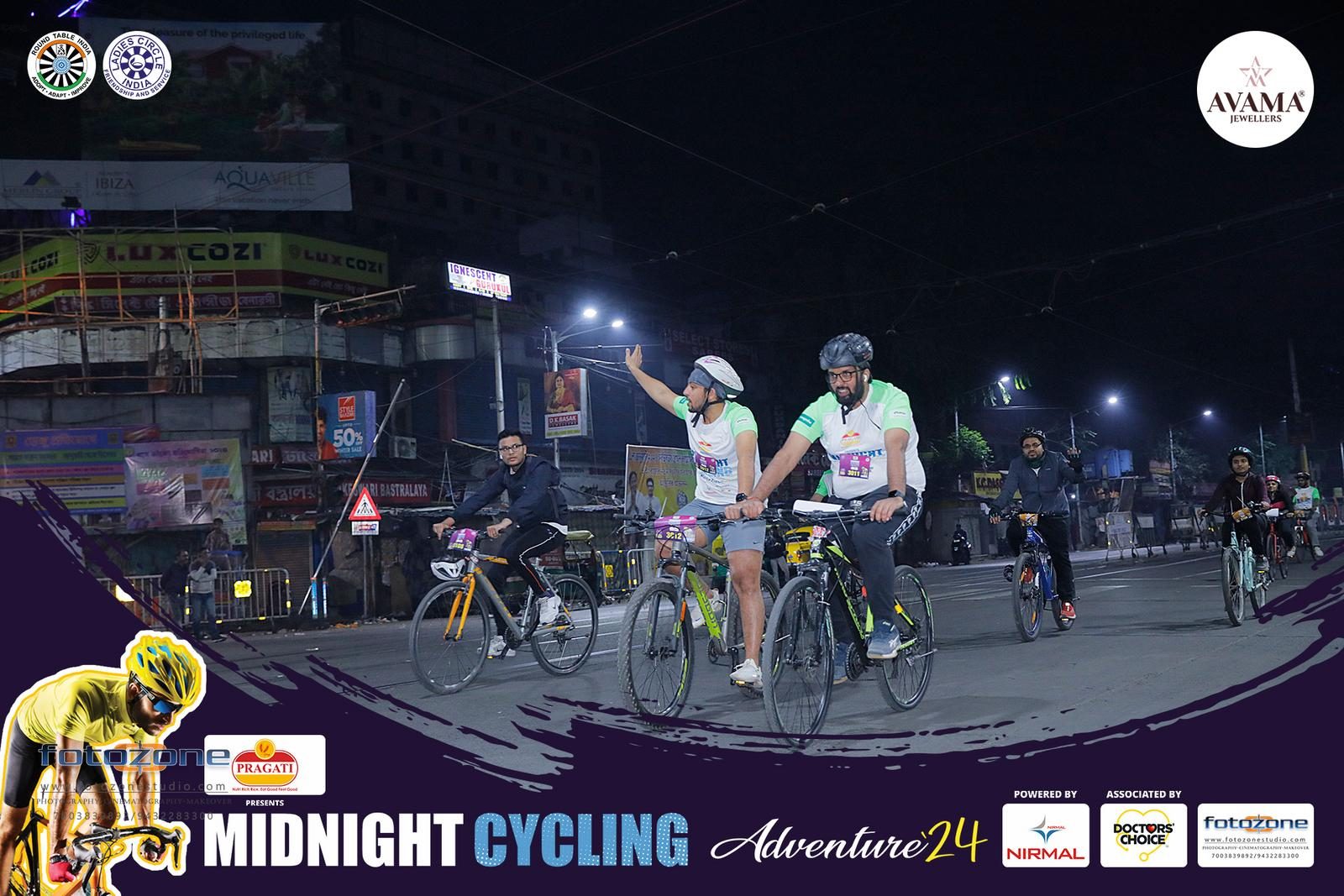 Pedaling Through the Night: Pragati Edible Processing Private Limited Lights Up Midnight Cycling Adventure 2024
