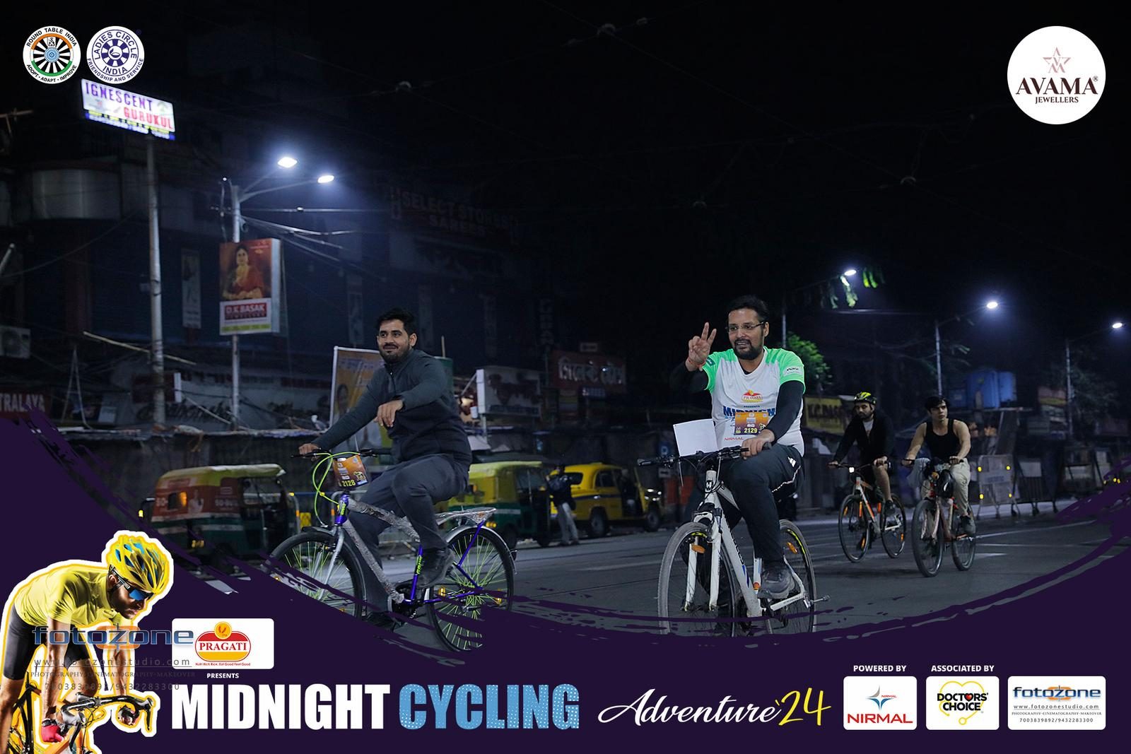 Pedaling Through the Night: Pragati Edible Processing Private Limited Lights Up Midnight Cycling Adventure 2024