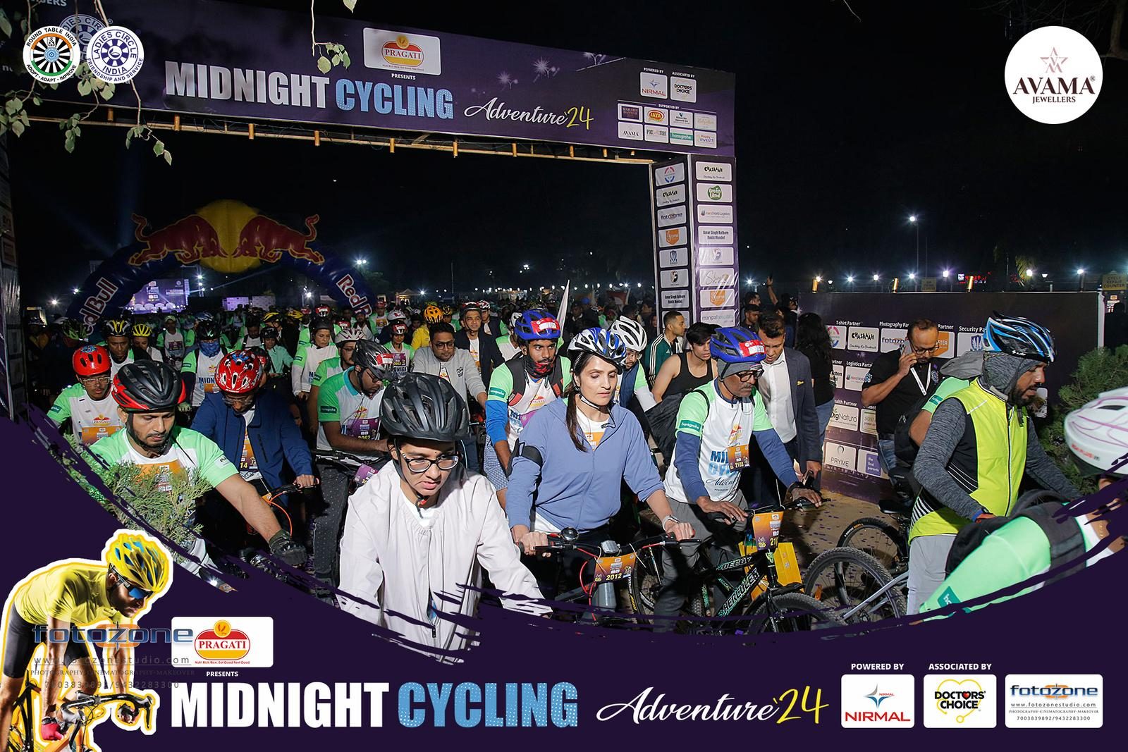 Pedaling Through the Night: Pragati Edible Processing Private Limited Lights Up Midnight Cycling Adventure 2024