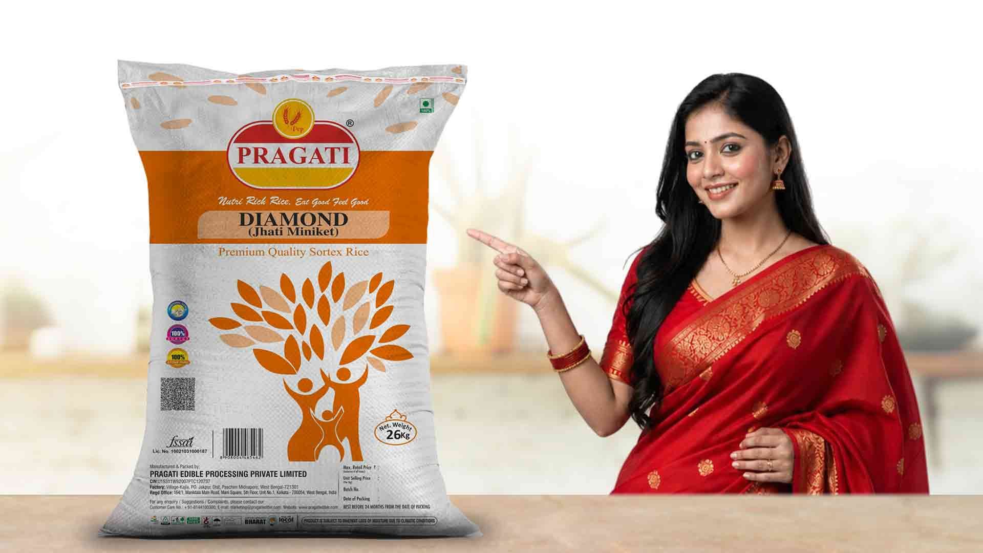 Available Pragati rice packaging