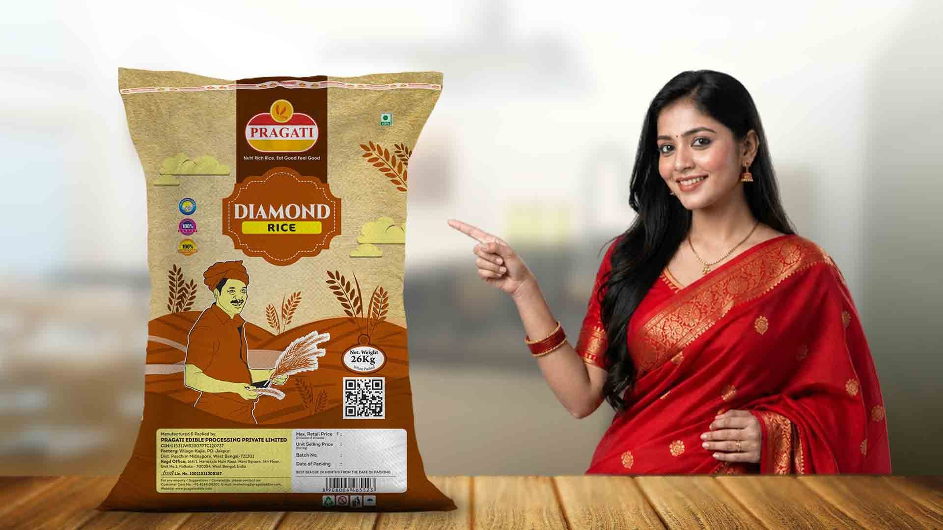 Available Pragati rice packaging