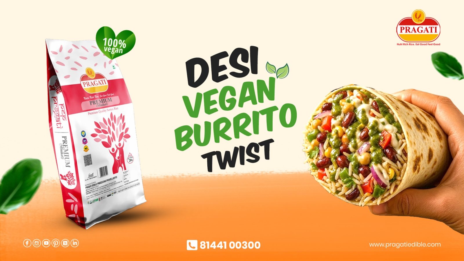 Desi Vegan Burrito Twist Recipe with Pragati Miniket Rice – A Flavorful Indian Fusion Delight